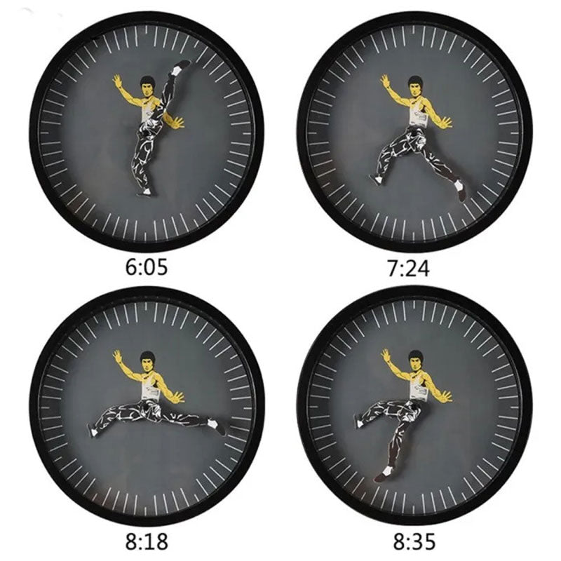 Bruce Lee Kung Fu Wall Clock