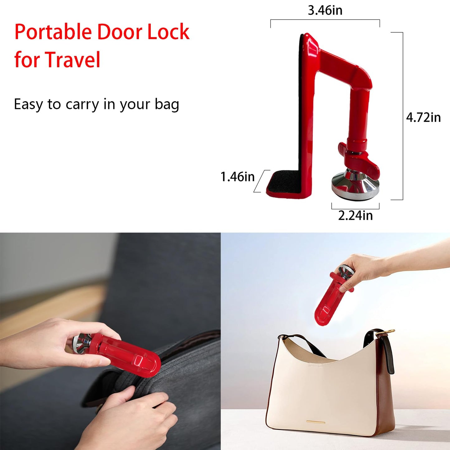 Alarm Door Stopper- Portable Door Lock for Travel Anti Theft Door Blocker